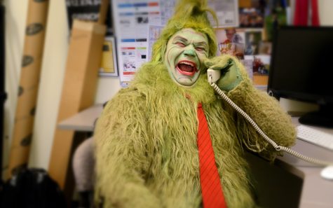 The Grinch answering the phone