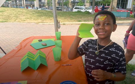 Child playing with crafts