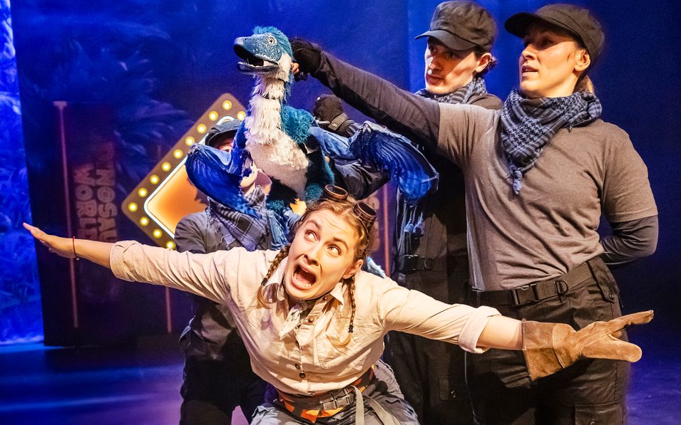 Dinosaur World Live photo of actors and dinosaur