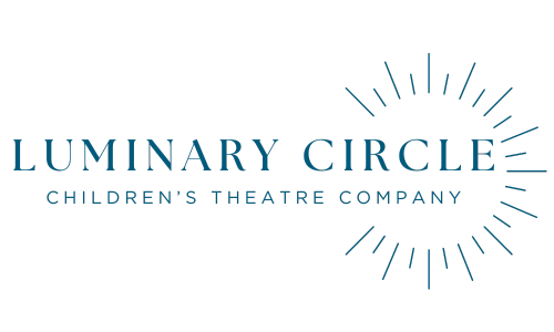 A logo with  navy lettering and a navy starburst.