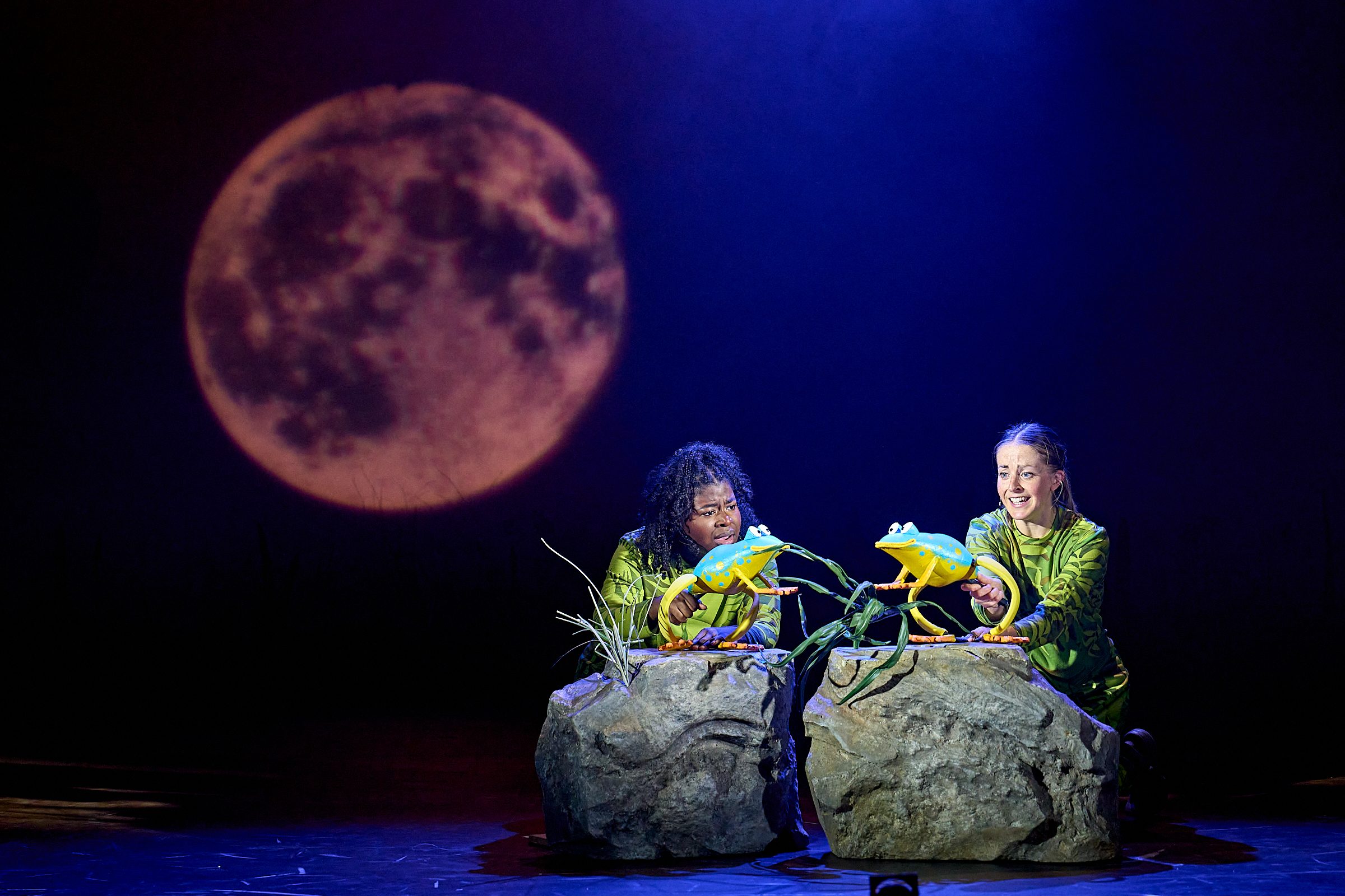 Charis Alexandra and Philippa Hogg in The Enormous Crocodile. Credit Manuel Harlan Croc-148